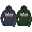 Blue and Green Hoodies with Haspin Acres tagline and off-roading design